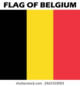 Ilustración vectorial de la bandera de Bélgica, formato de archivo EPS, fondo, Anuncio o afiche para las redes sociales o cualquier uso de Web o impresión.