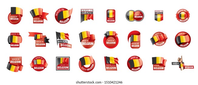Belgium flag, vector illustration on a white background