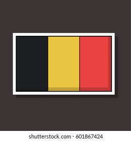 Belgium flag. Vector sticker design