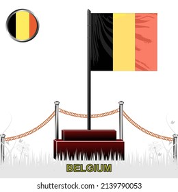 Belgium flag, vector Vormat on white background