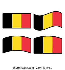 Belgium flag wave vector illustration modern simple design