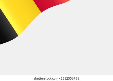 Belgium flag waving 3D gradient background frame border shiny silk textured isolated on white background bunting vector illustration.