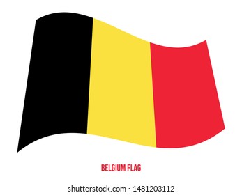 Belgium Flag Waving Vector Illustration on White Background. Belgium National Flag.