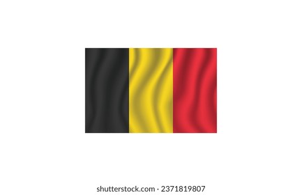 Belgium flag waving vector illustration Flag icon Standard color Standard size A rectangular flag Computer illustration Digital illustration.