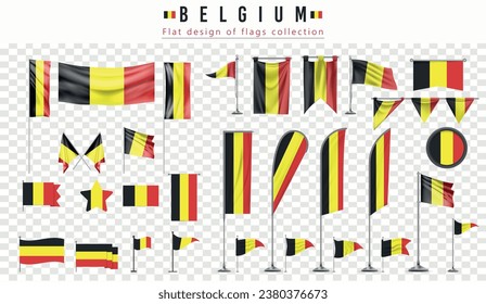 Belgium flags set, flat design of flags Collection