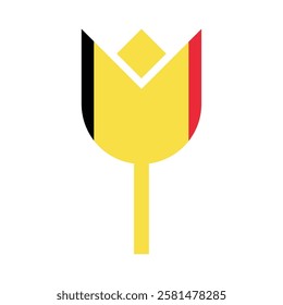 Belgium flower national flag icon