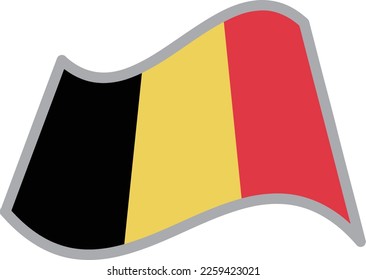 Belgium fluttering national flag illustration vector material