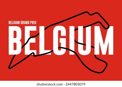 Belgium grand prix race track. circuit for motorsport and autosport. Vector illustration.