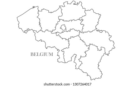 Belgium Gray line map