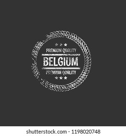 Belgium grunge stamp with premium quality text.seal watermark imitation with grunge texture. designed  for Belgium products and services.