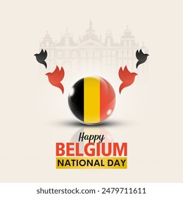 Belgien Happy National Day Grußkarte, Banner Vektorillustration. Belgischer Feiertag 21. Juli Design-Element.