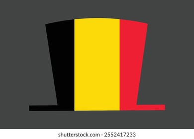 Chapéu Bélgica com bandeira, Bandeira belga vetor gráfico, Bandeira belga do país é um símbolo de liberdade, Bandeira nacional da Bélgica, ilustração vetorial
