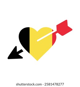 Belgium heart arrow flag icon