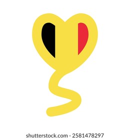 Belgium heart ballon flag icon