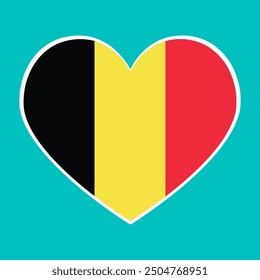 Belgium heart flag. Love symbol. Vector illustration