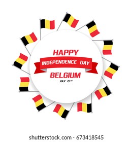 Belgium Independence Day celebrations vector illustration for banners, posters and backgrounds with patriotic elements and Belgium flag. 