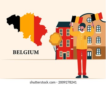 Belgium independence day illustration concept