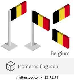 Belgium isometric flag icon