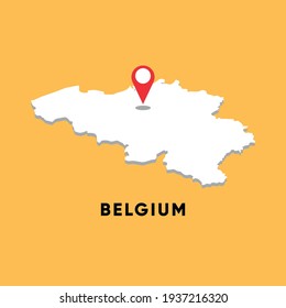 Belgium Isometric map with location icon vector illustration design