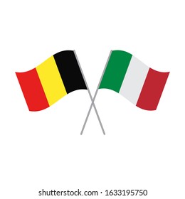 Belgium and Italy flags vector isolated on white background