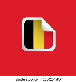 Belgium Label Flags Vector Template Design Illustration
