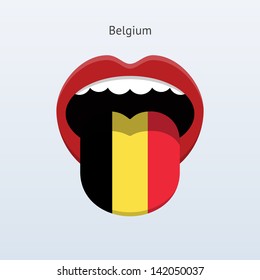 Belgium language. Abstract human mouth. Vector illustration.