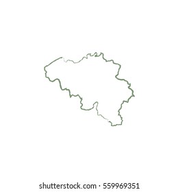Belgium line map. Vector icon.
