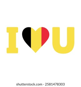 Belgium love heart flag icon