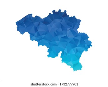 Belgium Map - Abstract geometric rumpled triangular low poly style gradient graphic on white background , polygonal design for your . Vector illustration eps 10.