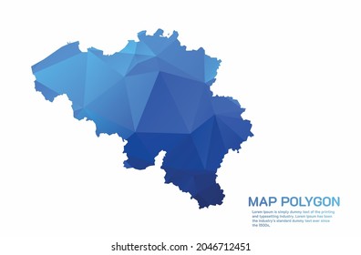 Belgium Map Abstract geometric rumpled triangular low poly style gradient graphic on white background
