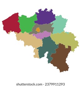 Karte von Belgien mit Verwaltung. Karte Belgiens in bunter Farbe