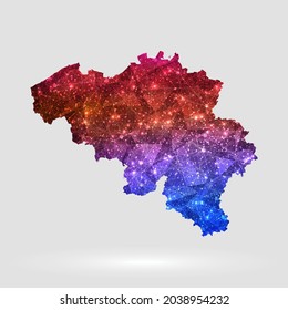 Belgium map background in polygonal style. Vector illustration low poly colorful Belgium map of isolated. Vector EPS 10.