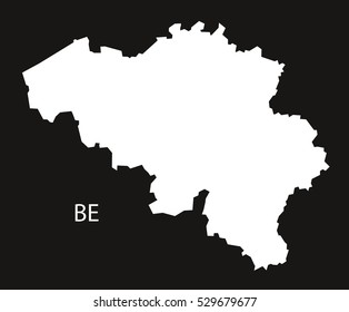 Belgium Map black white