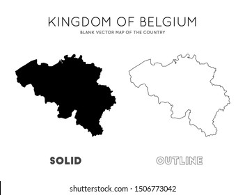 Belgium map. Blank vector map of the country. Borders of Belgium for your infographic. Vector illustration.