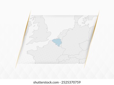 Belgium Map in Blue with Gold Framed Accents. Modern Vector Map of Belgium. Vector Illustration.