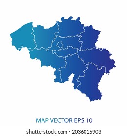 Belgien Karte, blaue Farbverlauf-Farbe , Infografik-Stil , auf weißem Hintergrund mit Map World. Drahtrahmen-3D-Maschen, Karte 3D,