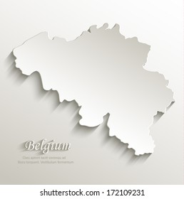 Belgium Map Card Paper 3D Natural Vector