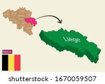 Belgium map cities vector. Liege