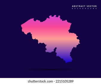 Mapa belga del estilo gradiente colorido del vector Ilustración.
