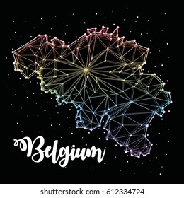 Belgium map, constellation vector art