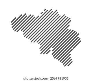 Belgium - Map of the country formed by lines. Vector Illustration.