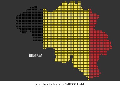 Belgium map design flag Azerbaijan square, black background.
