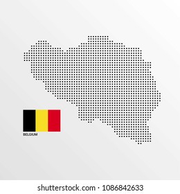 Belgium Map design with flag and light background vector 