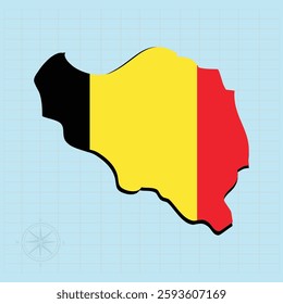 Belgium map Design Vector illustration graphic