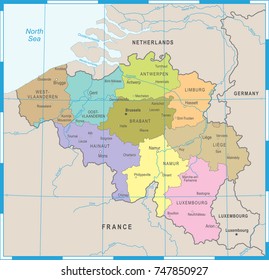 Belgium Map - Detailed Vector Illustration