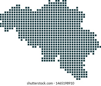 Belgium map dotted style. Vector illustration isolated. Vector dotted map of Belgium isolated on white background. Symbol for your web site design map logo, app, ui, Travel vector eps10.