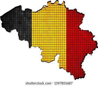 Belgium map with flag inside - Illustration, 
Abstract grunge mosaic vector