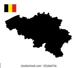 Belgium Map with Flag Vector