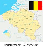 Belgium map and flag - vector illustration
