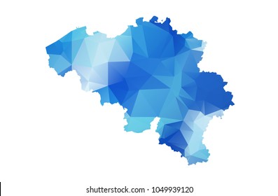 belgium map in geometric polygonal style. belgium map of isolated. Vector Illustration Eps10.